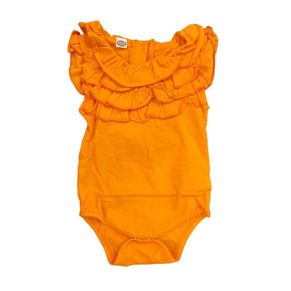 3 for $15 Bilison Baby 3 Piece Outfit Orange Blue Floral Size 100 9-12 Months - Picture 3 of 10